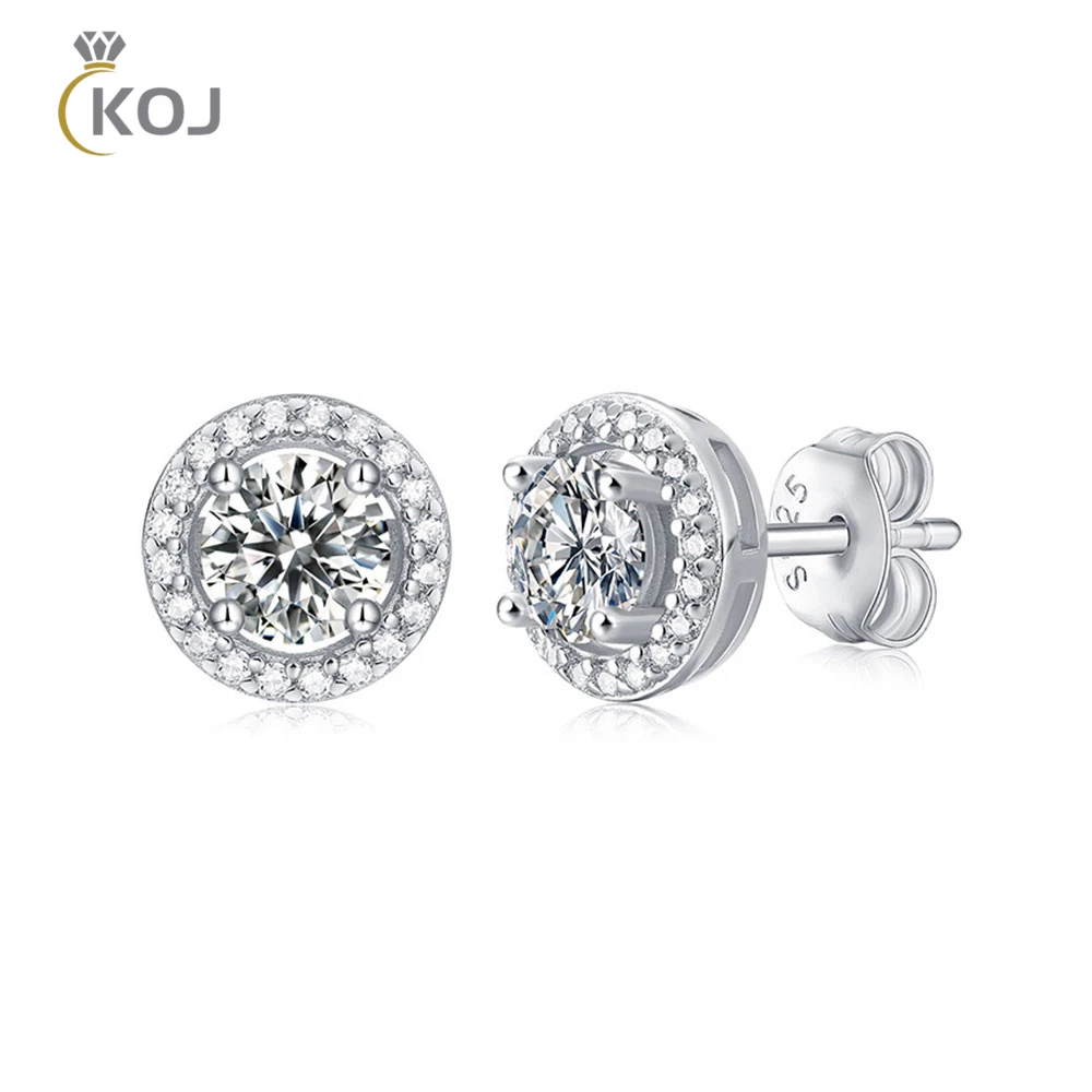 

KOJ 0.5CT Diamond Test Passed Moissanite Earrings 925 Sterling Silver shining diamond Wedding Party Jewelry Lovers Gift