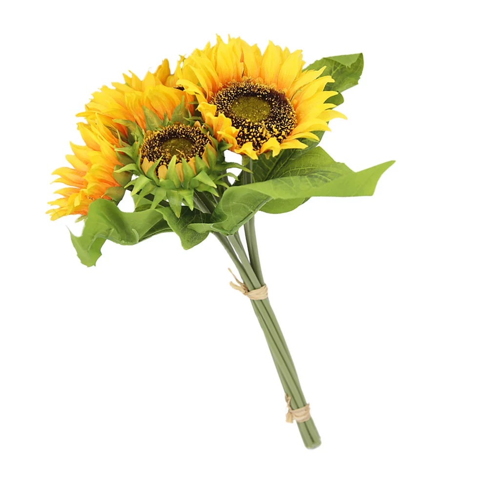 

1PC Lifelike Premium Creative Simulation Flower Sunflower Bouquet for Wedding Decoration Party Home