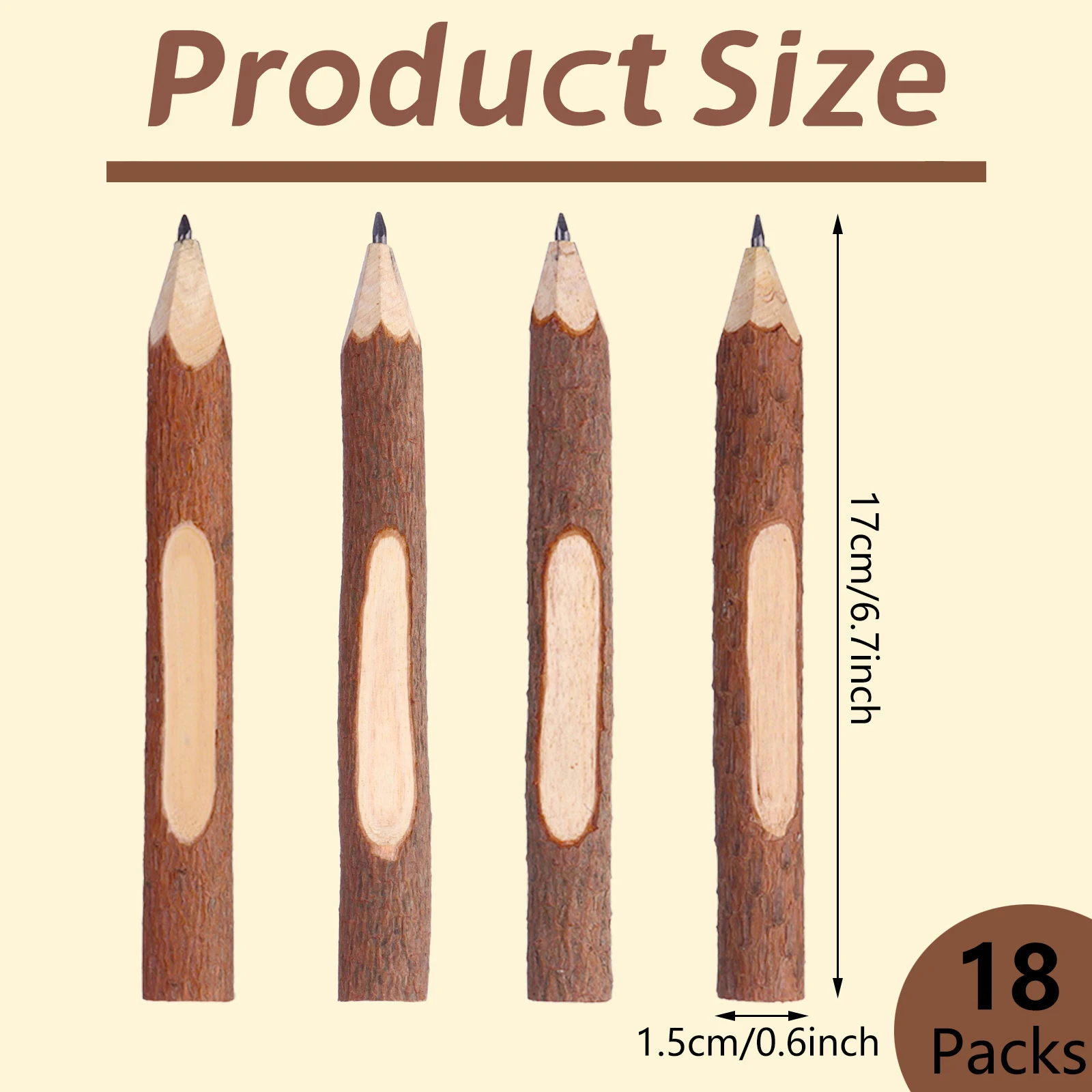 18 шт. графит holzbleyfte Naturstift Zweigzweigstifte Personifizierte Holzzweigstifte Holz