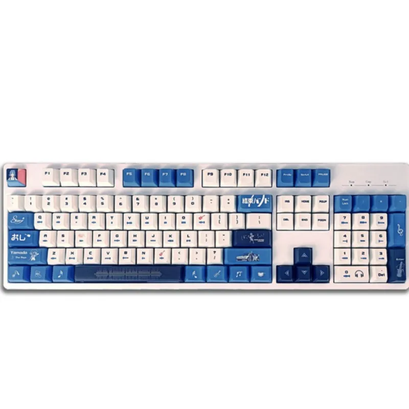 128 клавиши аниме колпачки для клавиш желтый PBT односторонняя Тепловая Сублимация