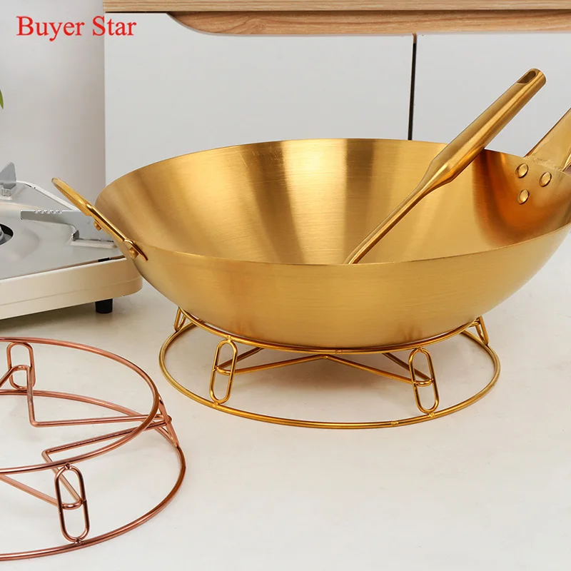 

Universal Wok Pan Support Rack Stand Wok Ring Round Bottom Wok Rack Universal Size for Gas Stove Fry Pans Kitchen Pot Holders