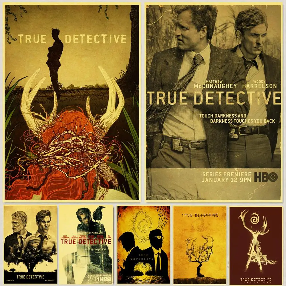 

24Style Choose Vintage True detective Classic Movie retro Print Art Canvas Poster For Living Room Decoration Home Wall Picture