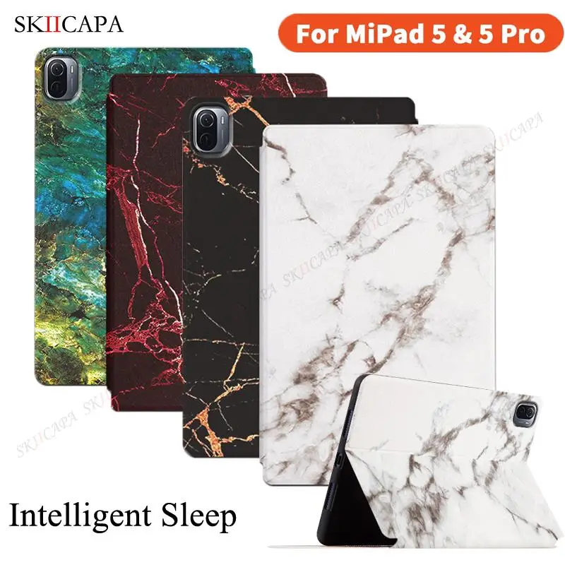 

Кожаный умный флип-чехол для Xiaomi Pad 5 Pro, чехол-подставка для планшета Mi Pad 5 Pro, Ультратонкий защитный чехол
