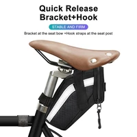 hnqh mtb bicycle bag portable nylon bicycle seat tail storage saddle bags mountain road bike cushion bag bike accessories