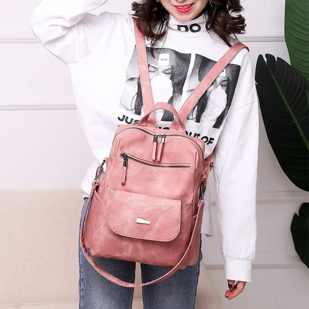Women Backpack Purse PU Leather Designer Anti-theft Travel Backpack Fashion Shoulder Handbag