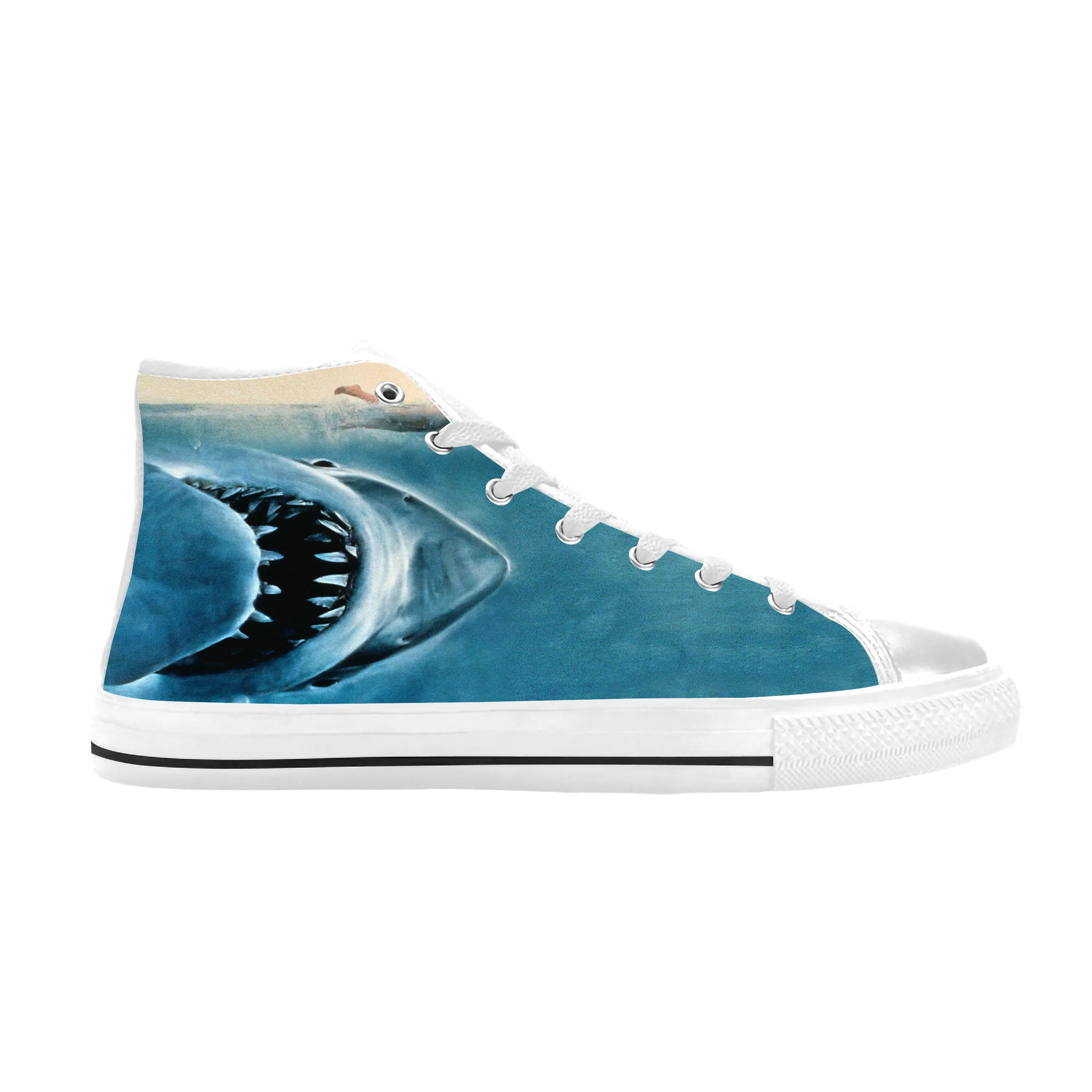 

Jaws Jaw Shark Animal Movie Horror Fashion Funny Casual Cloth Shoes High Top Comfortable Breathable 3D Print Men Women Sneakers