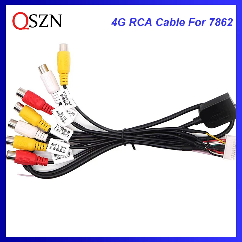 

20 Pin 7 RCA Cable Antenna Microphone 4G SIM Card Slot For Car Radio Navigation 16 Pin Universal Wiring Harness Cable Plug