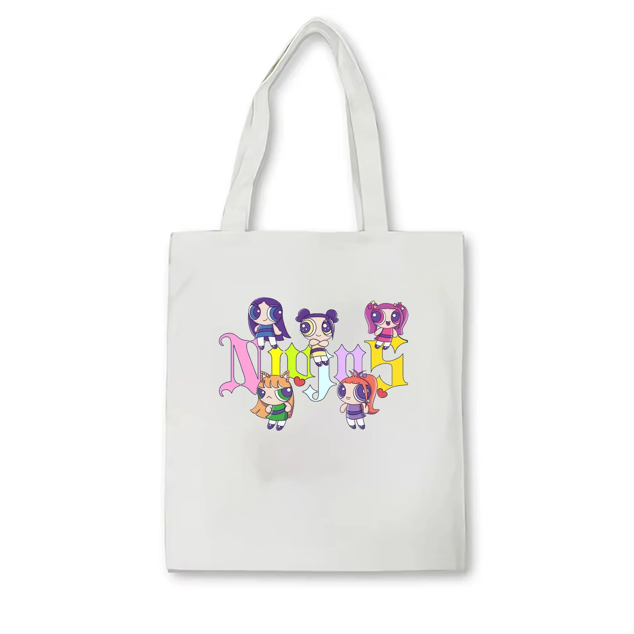 Сумка-тоут NewJeans Kpop Женская Модный повседневный брезентовый саквояж на плечо с