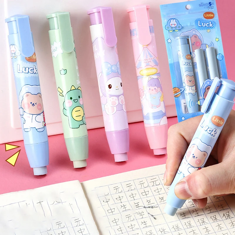 

Стирательная ручка-карандаш с мультяшным рисунком, стирательная ручка, стирательная резинка для школьников, студентов, детские подарки, ластик для офиса