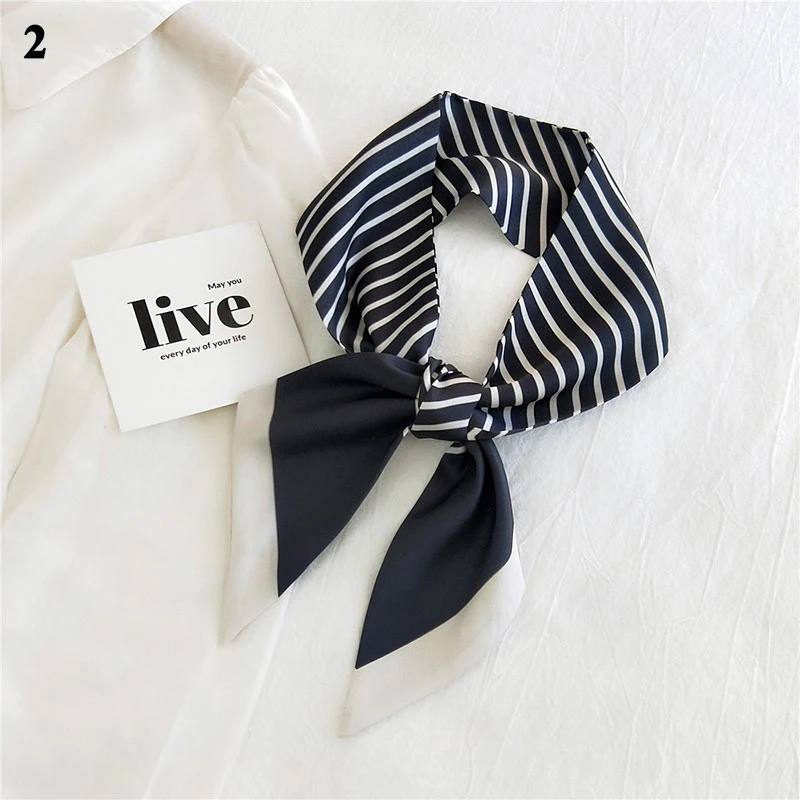 

Double-side Dual-Use Fashion Print Silk Scarf Women Neckerchief Neck Scarf DIY For Bag Handle Ribbon Skinny Scarf Hot Sale