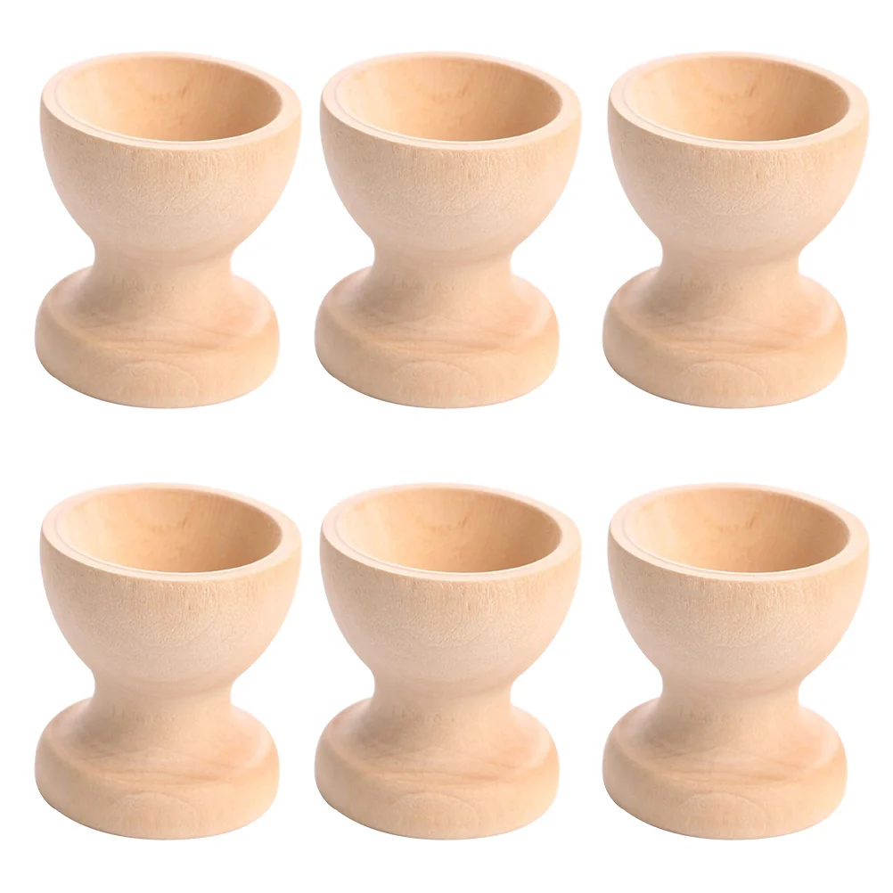 

6PCS Unfinished Egg Holders Egg Holder Display Stand Egg Serving Cups Egg Rack Egg Tray