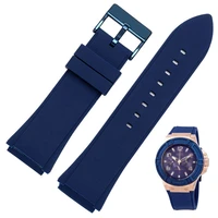 22mm silicone rubber convex blue black watch belt mens bracelet for guess w0247g3 w0040g3 w0040g7 w0281g watchband sport strap