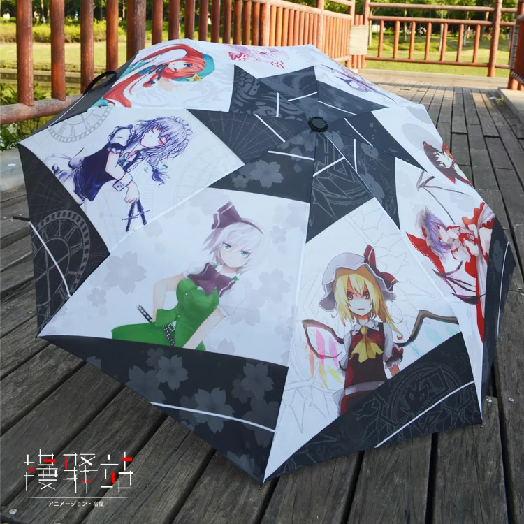 

Портативный складной солнцезащитный Зонт с рисунком Аниме Touhou Project Youmu Konpaku Izayoi Sakuya
