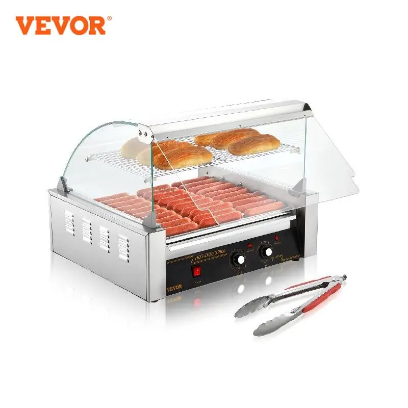 

VEVOR 5/7/11 Rods Commercial Hot Dog Roller Electric Sausage Maker Barbecue Grill Machine for Camping Party Home Appliance 110V