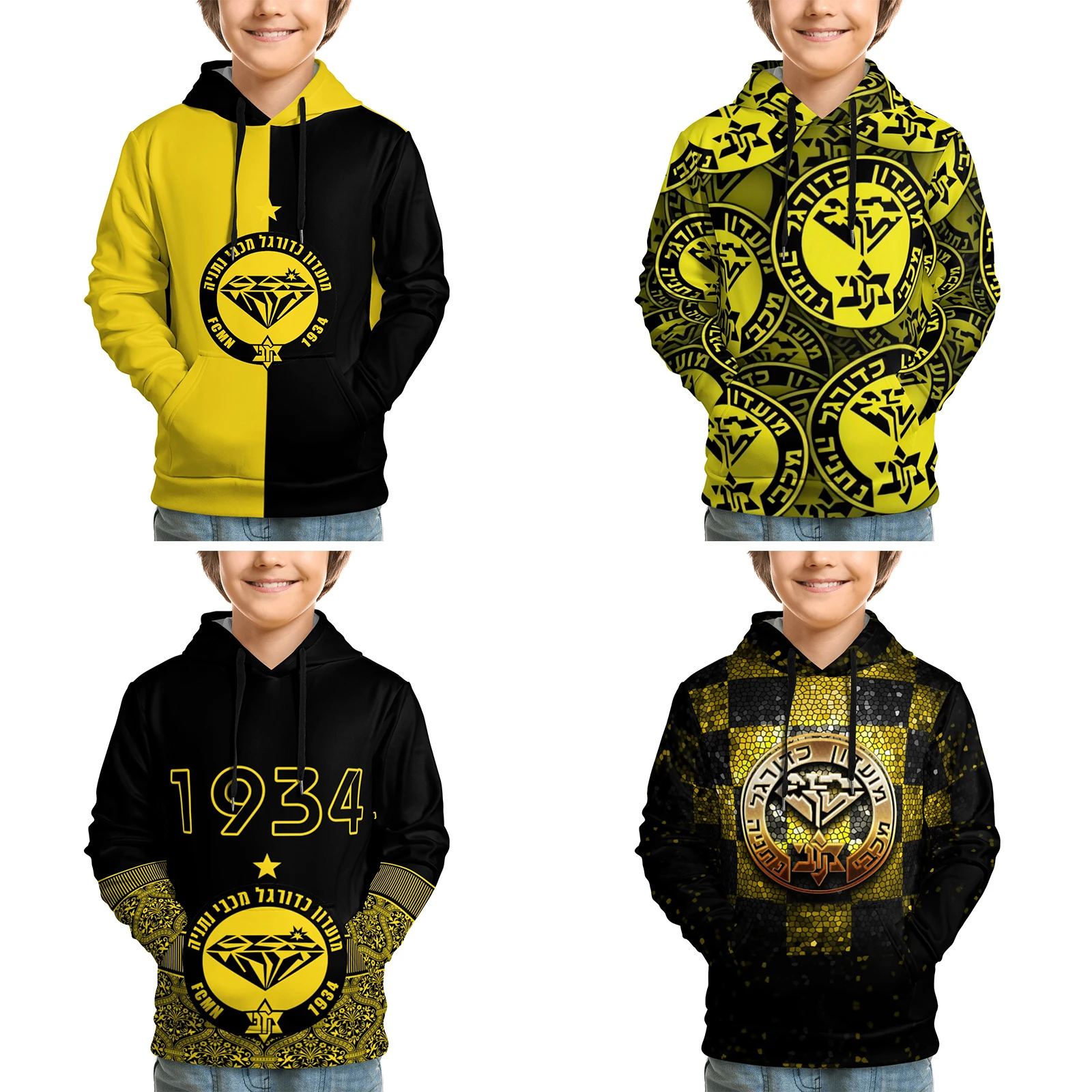 

Israel Maccabi Netanya Kids Pullover Hoodie Hooded Youth Sweatshirt Soft Pullover Fleece Warm Fuzzy Casual Clothes on Hoody