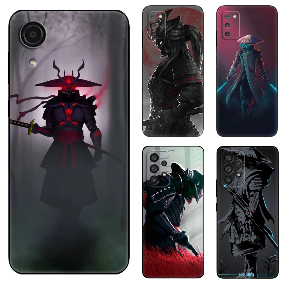 Черный чехол из ТПУ с японским Самураем ниндзя для Samsung Galaxy A03 SM-A035 Core A03S A13 A23 LTE A33 A53