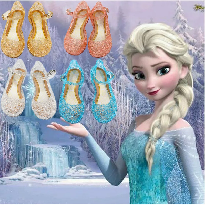 Disney Frozen Elsa Crystal Shoes Cinderella Girls Princess Shoes Children Summer Sandals