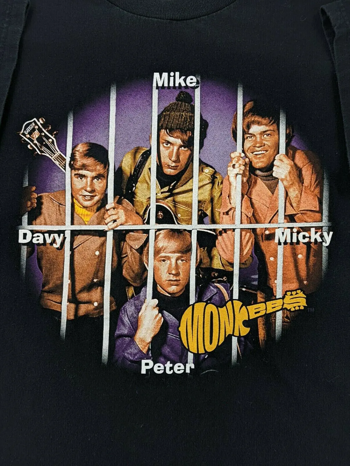 Мужская футболка Monkees, черная хлопковая футболка, все размеры