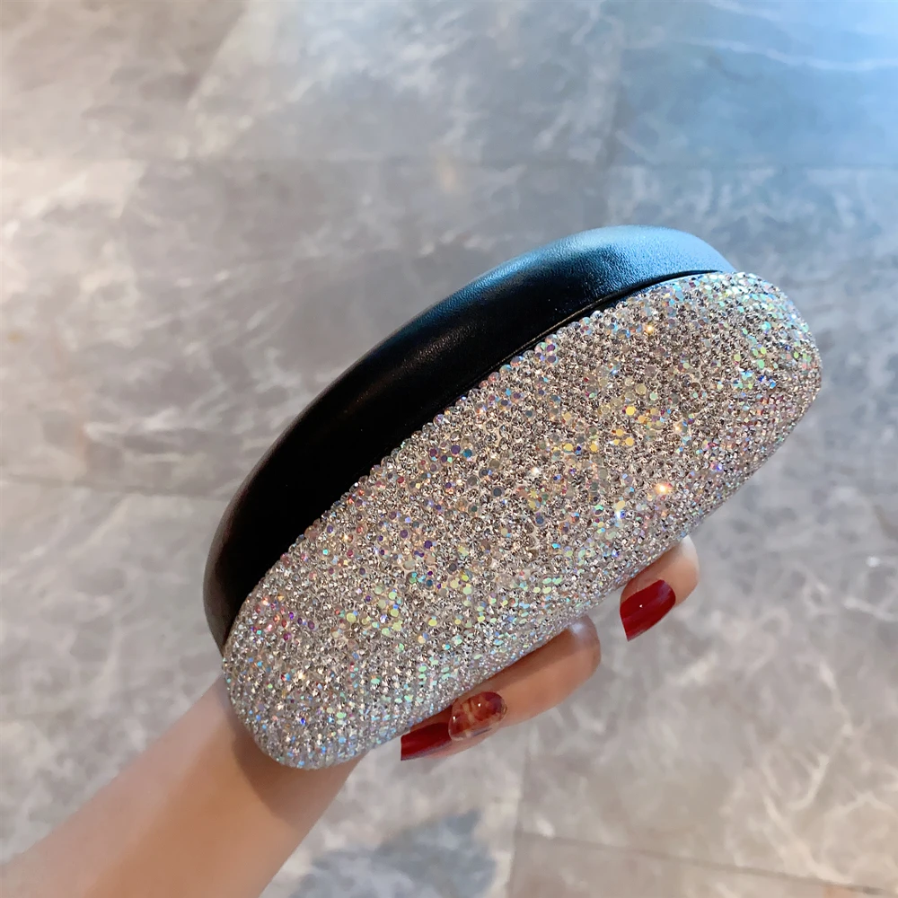 

Large Capacity Rhinestones Sunglasses Glasses Box PU Leather Anti-pressure Myopia Reading Eyewear Case Handmade Organizer Gifts