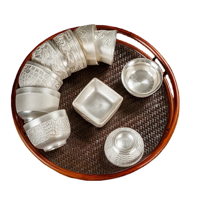 

Light Luxury Silver Cup Silver Personal Dedicated Owner Silver Tea Cup Tea Tea Cup Porcelain Silver Gilded Health Tea Set