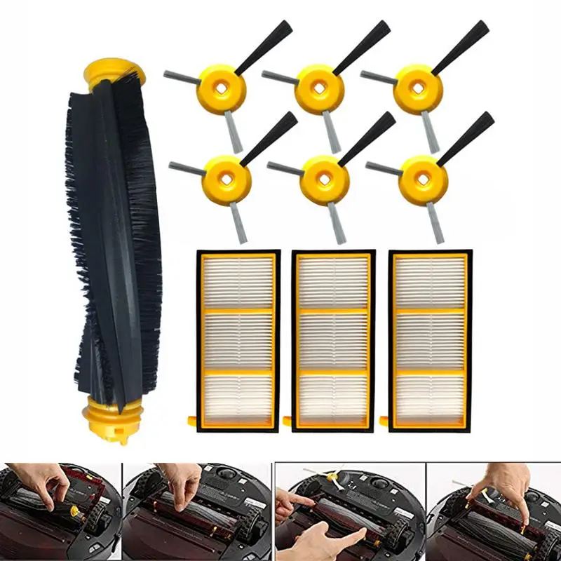 

Ролик для очистки фильтра, боковая щетка, аксессуары, робот-пылесос, Швабра, ролик, сменные детали, щетка, набор запасных частей