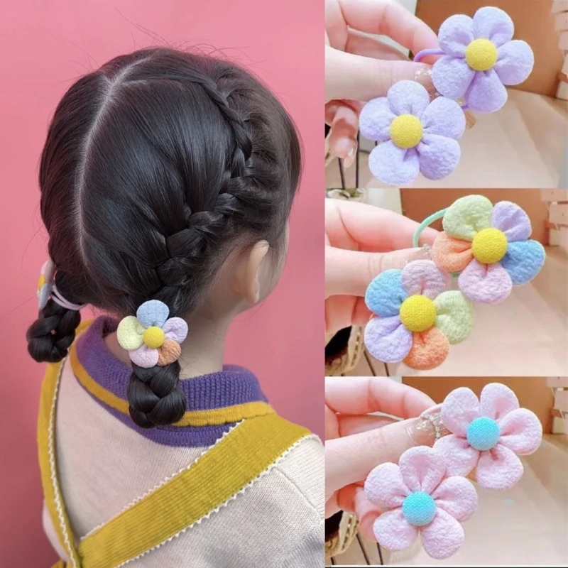 

Flower Hair Bands for Toddler Girls Elastic Flower Hair Ropes Cute Hair Ties Rubber Bands Children Girl Hair Accessories