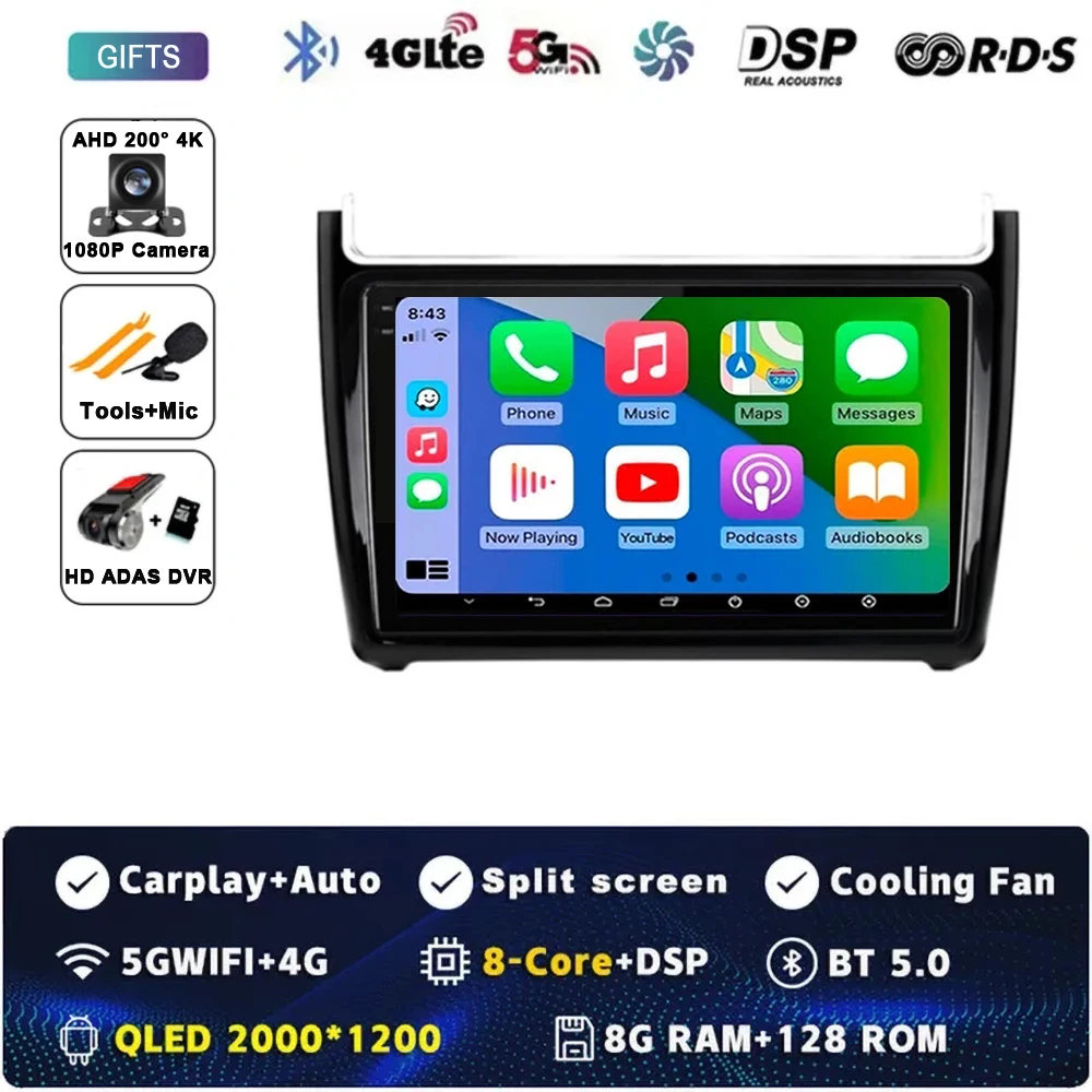 

Автомагнитола на Android 14 для Volkswagen VW POLO Sedan 2008 - 2020 с GPS-навигацией, мультимедийным проигрывателем, Wi-Fi + 4G стерео видео DSP