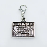 jewellery crafts wholesale 10pcs american colorado state map dangle charms lobster clasp charms diy pendant bracelets charm