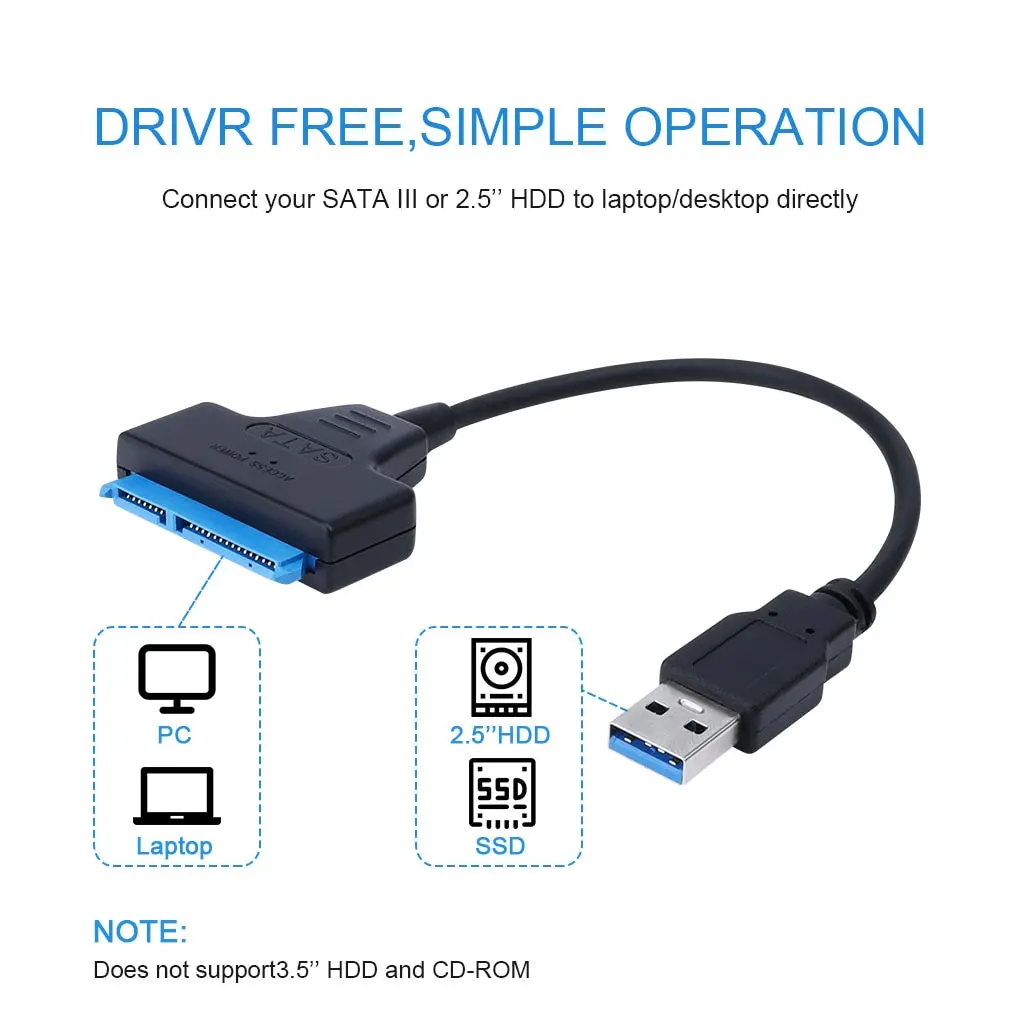 

Sata Cable Sata 3 To Usb 3.0 Adapter Computer Cables Connectors Type C Sata Adapter Cable Support 2.5 Inches SSD Hdd Hard Drive