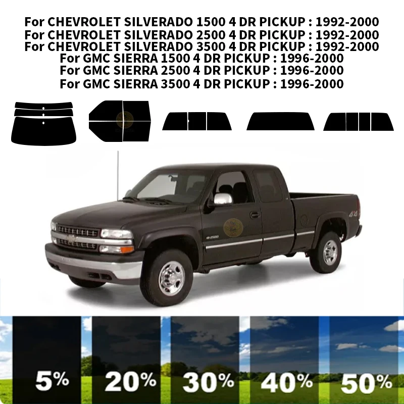 

Нанокерамическая Автомобильная УФ-пленка Precut для окон, автомобильная оконная пленка для CHEVROLET SILVERADO 2500 4 DR PICKUP 1992-2000