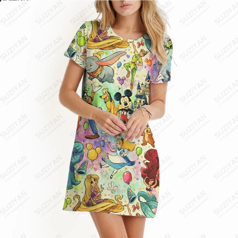 

Женское ТРАПЕЦИЕВИДНОЕ ПЛАТЬЕ-русалка, весеннее простое и модное платье с коротким рукавом и 3D-принтом, женское платье большого размера