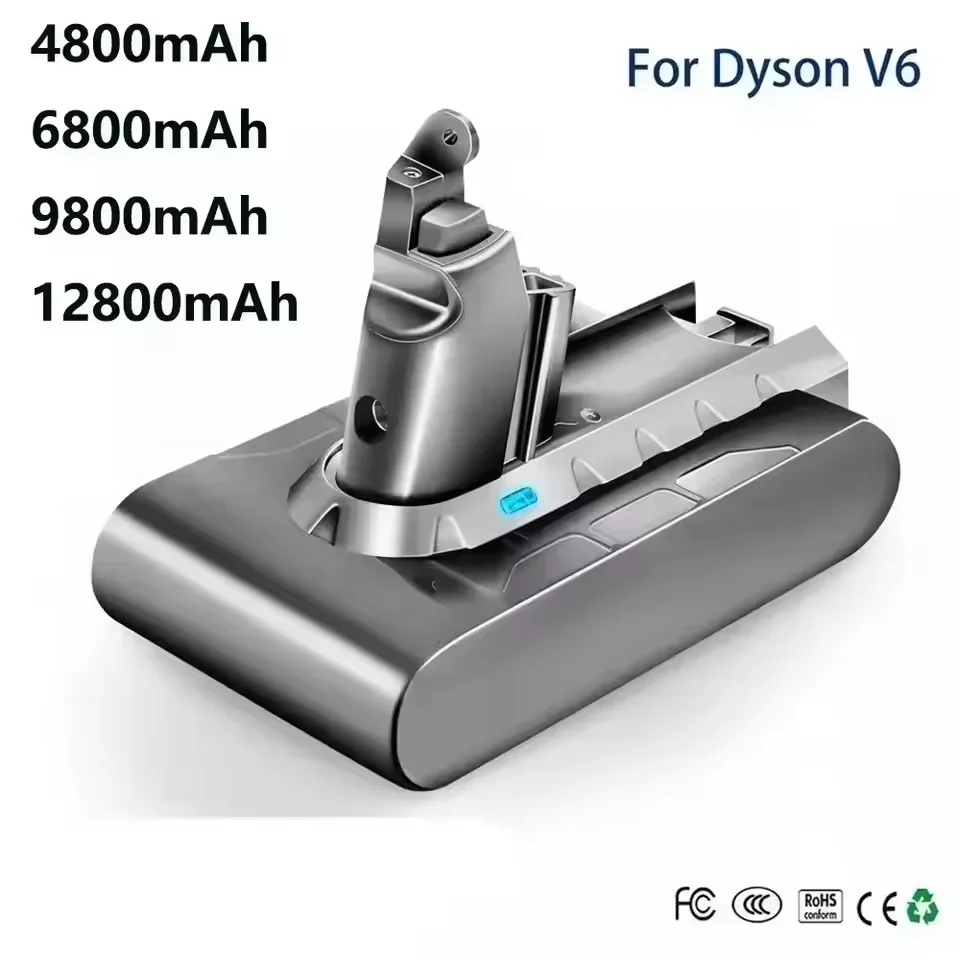 Фото Аккумулятор V6 21,6 В 12800 мАч для пылесоса Dyson V6 DC58 DC59 DC62 650 770 880 SV03 SV04 SV05 SV06 SV07 SV09 №3
