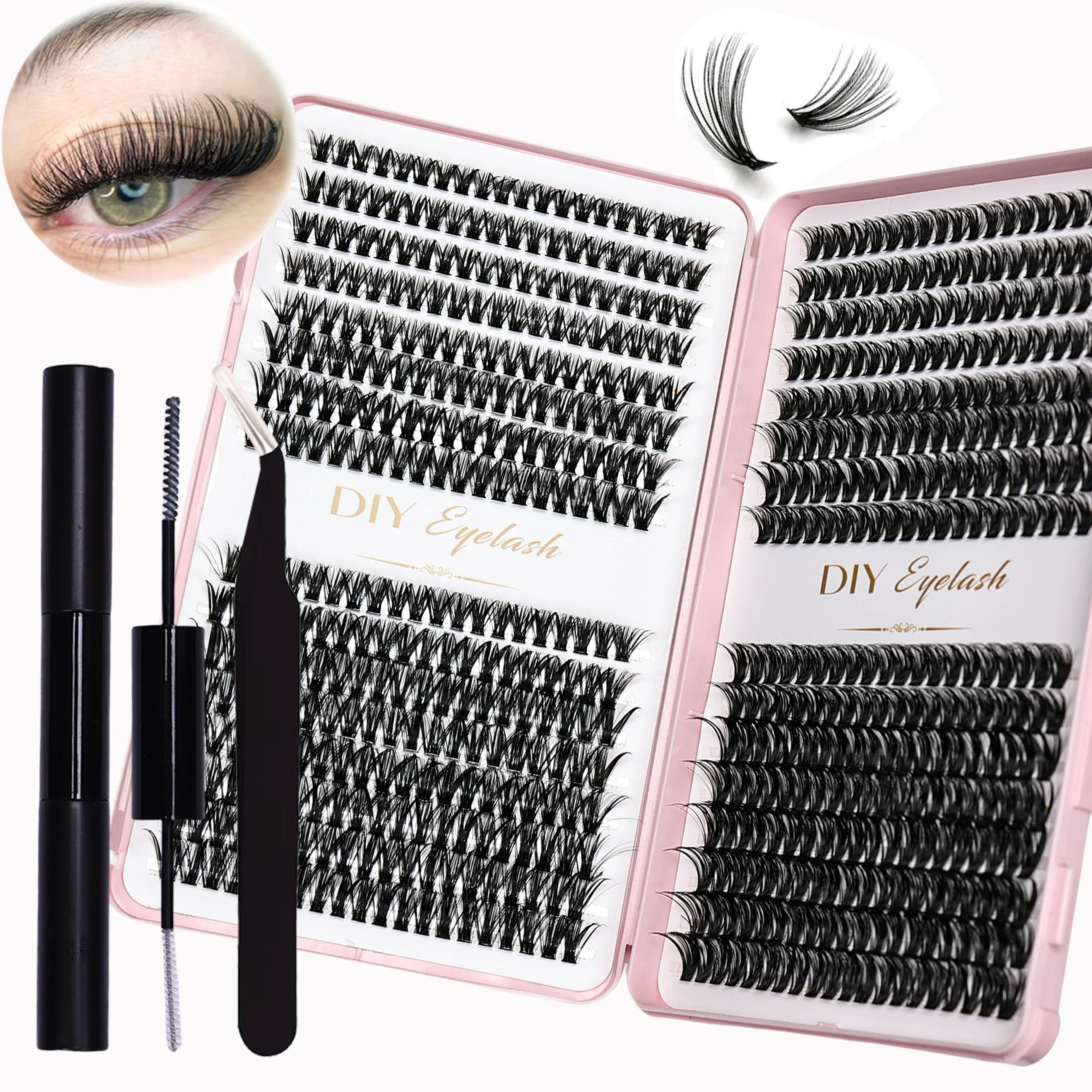 Набор для наращивания ресниц — 640 шт. набор с клеем аппликатором герметиком и