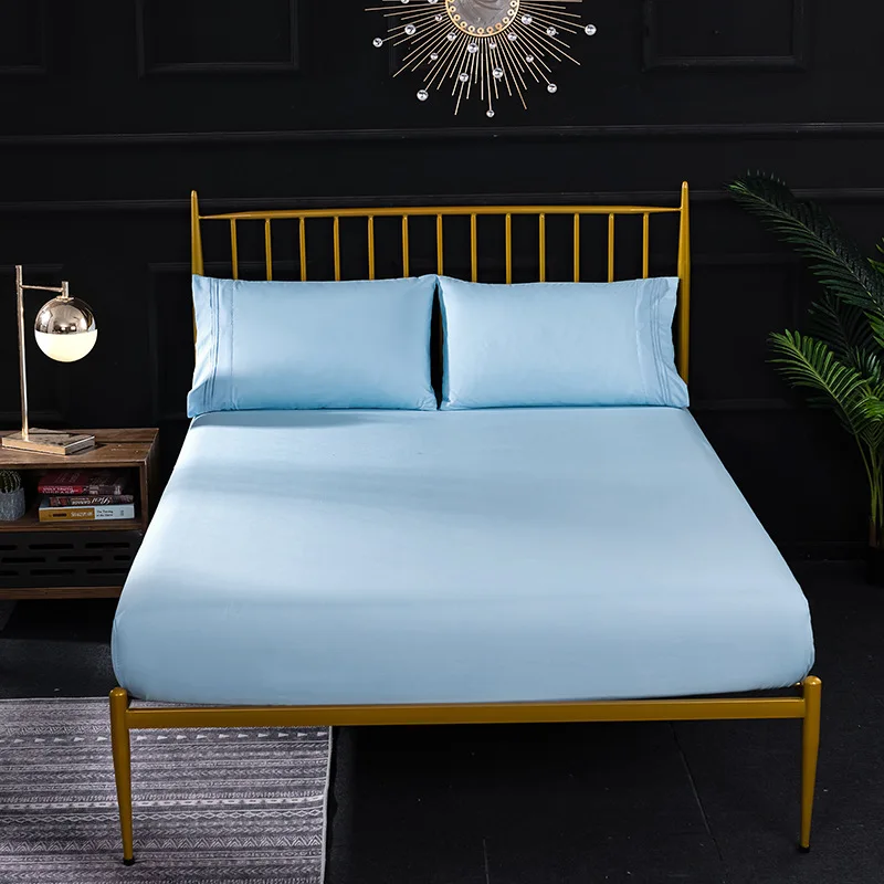 

Matte Solid Solid Color Fitted Sheet Protector Mattress Cover Non Slip Cover Bed Bag Set