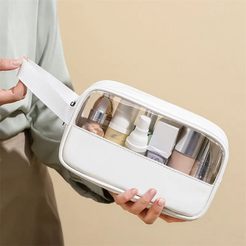 

Cosmetic Bag Translucent Makeup Bag Large Capacity Bathroom Wash Pouch Toiletry Organizer Waterproof Travel Storage Beauty Case
