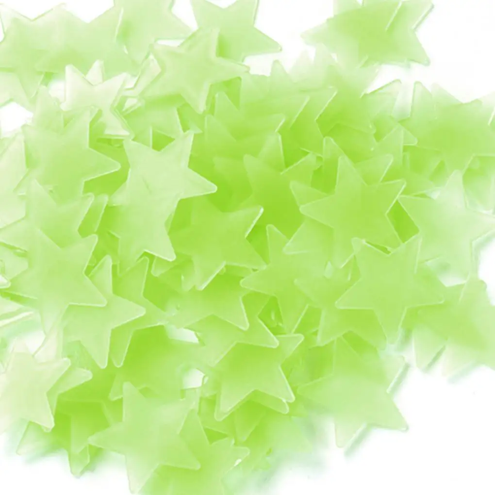 

50PCS 3CM 3D Kids Bedroom Fluorescent Glow In The Dark Stars Glow Wall Stickers Stars Luminous Glow Sticker