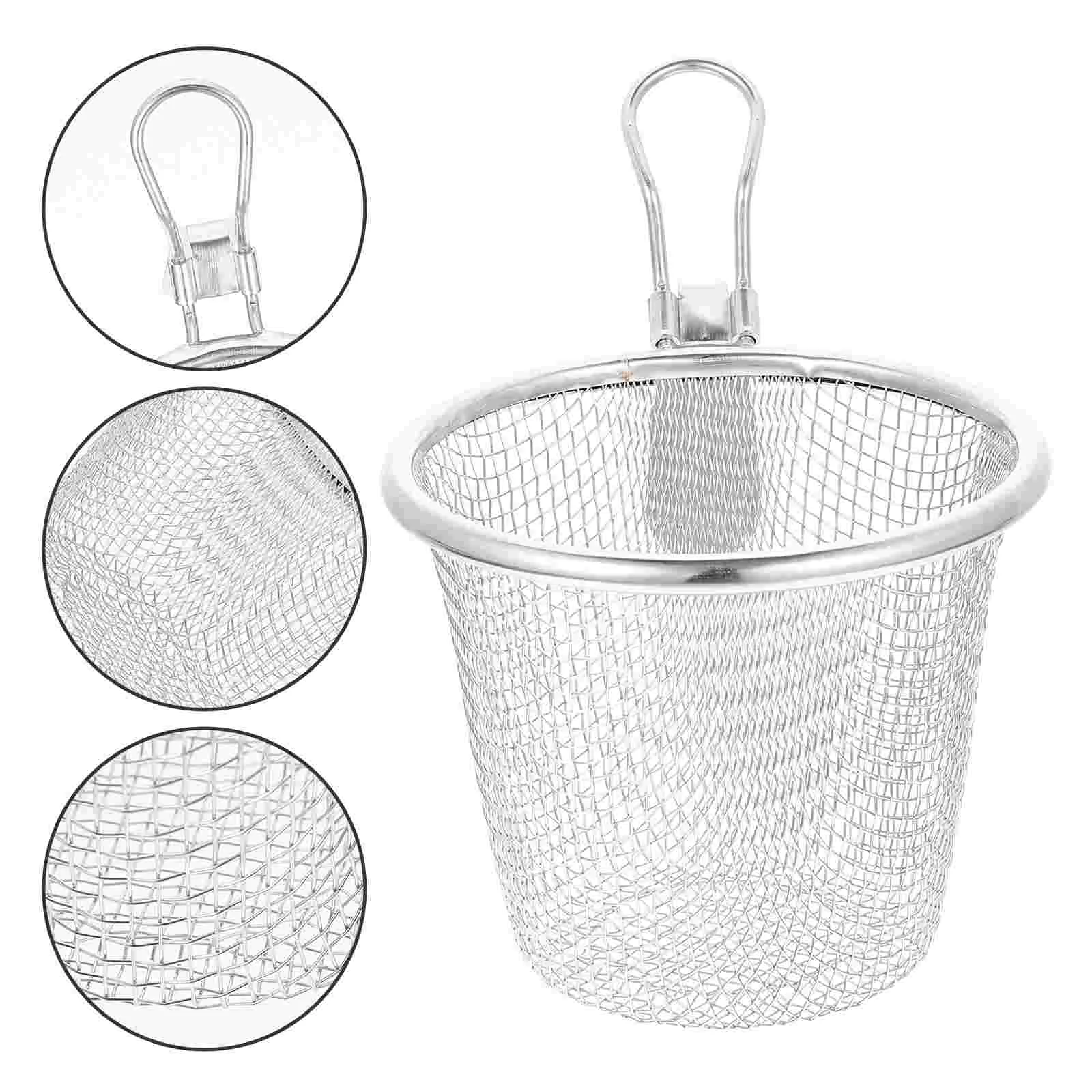 

Pasta Basket Stainless Steel Mesh Spider Food Noodle Strainer Fine Skimmer Kitchen Sieve Handle Spoon