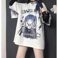women anime female t shirts harajuku graphic t shirt casual t shirt party day t shirt short sleeve oversize women anime clothes