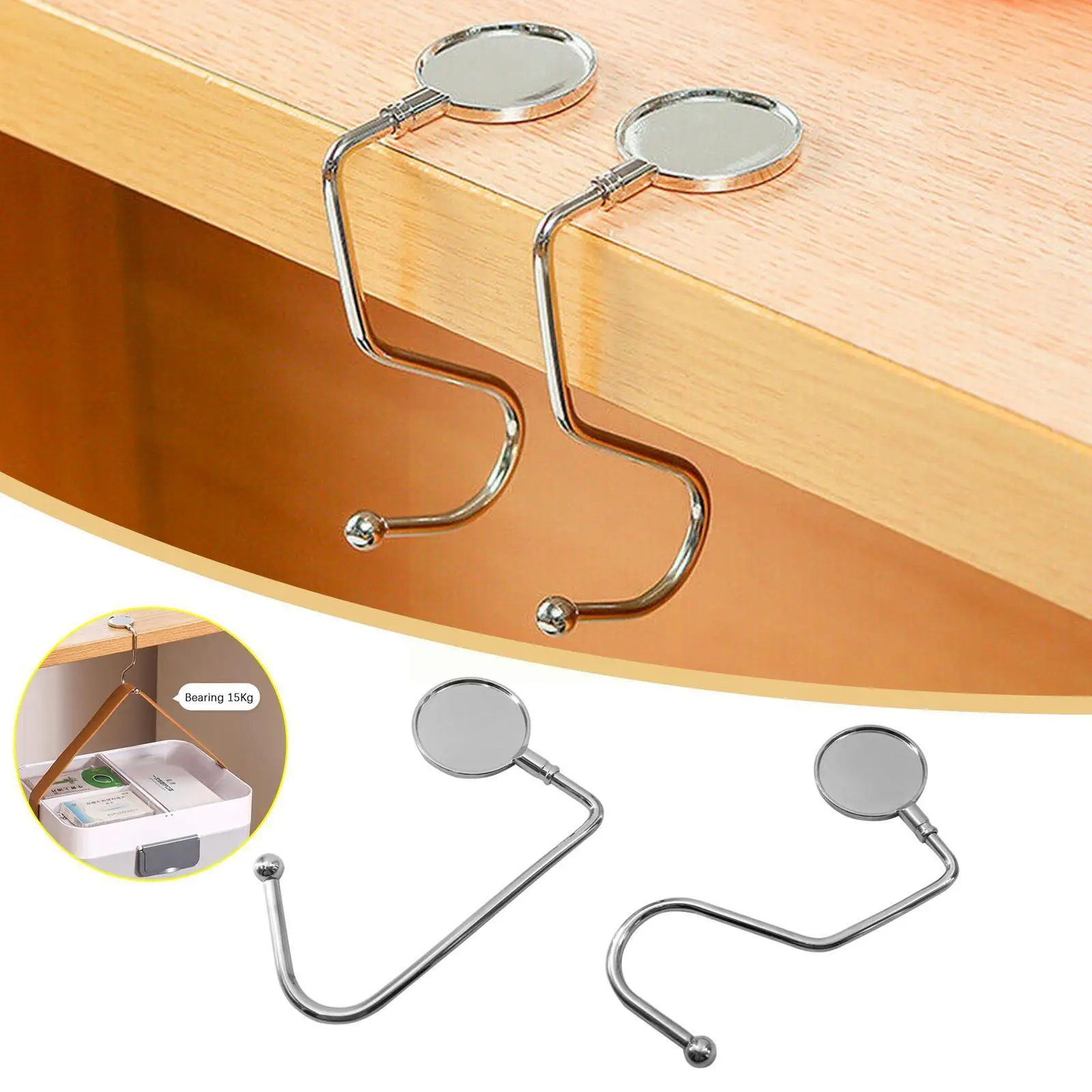 

1pc Portable Folding Bag Hook Hanger Foldable Table Handbag Office Holders Hook Desk Side Purse Handbag Hook Organizer Wome N6c4