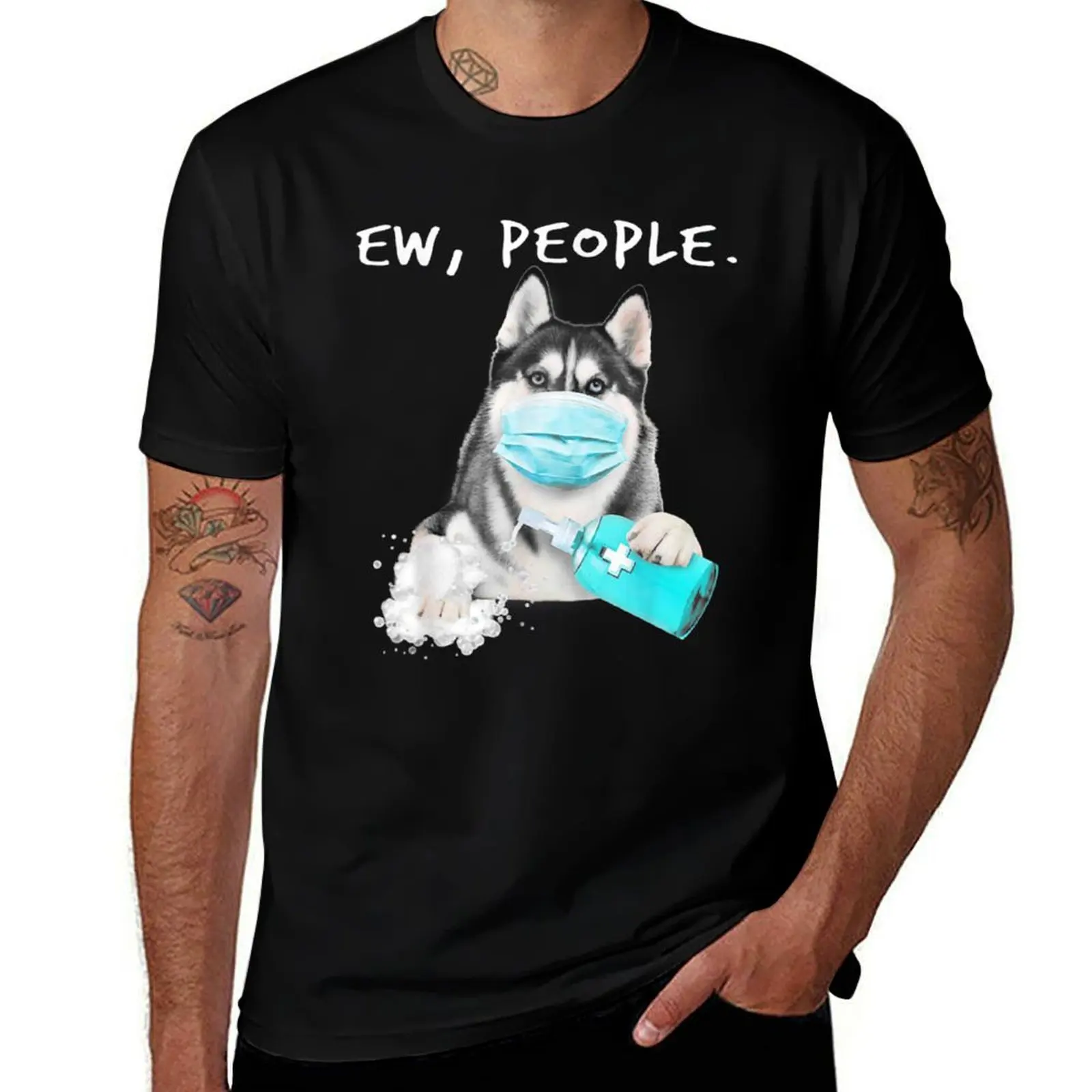 Сибирский хаски Ew People Dog в маске для лица футболка подарок мужчин и женщин на