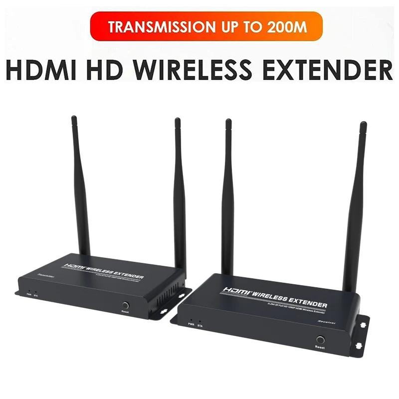 

Wireless HDMI Extender 1080P@60Hz wifi HDMI Transmit up to 200m Support 1080P 60Hz Loop out Less Latency Higher Compatibility