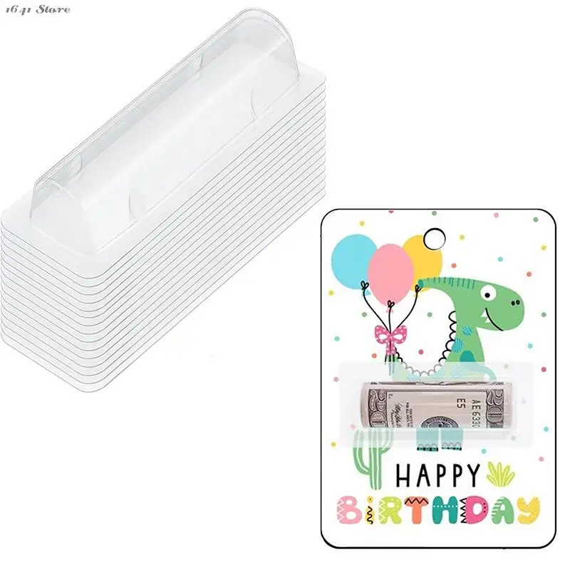 

NEW 10/50Pcs Plastic Dome Lip Balm Money Holder Craft Waterproof Rectangle Chapstick Money Cash Pouches Gift Christmas Festival