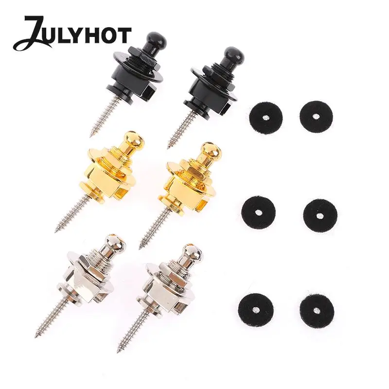 

Замок для гитарного ремня с кожаным ковриком, металлическая кнопка с плотным винтом для басов, 2 шт.