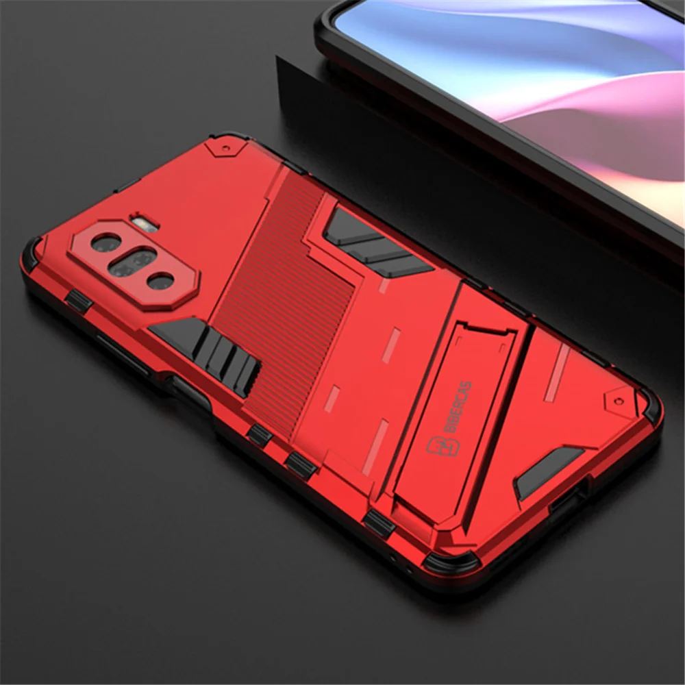 

For Poco F3 Case 2021 Pocof3 f 3 Coque Funda For Xiaomi Poco F3 Case Luxury Shockproof Armor Slim Stand Holder Phone Cover