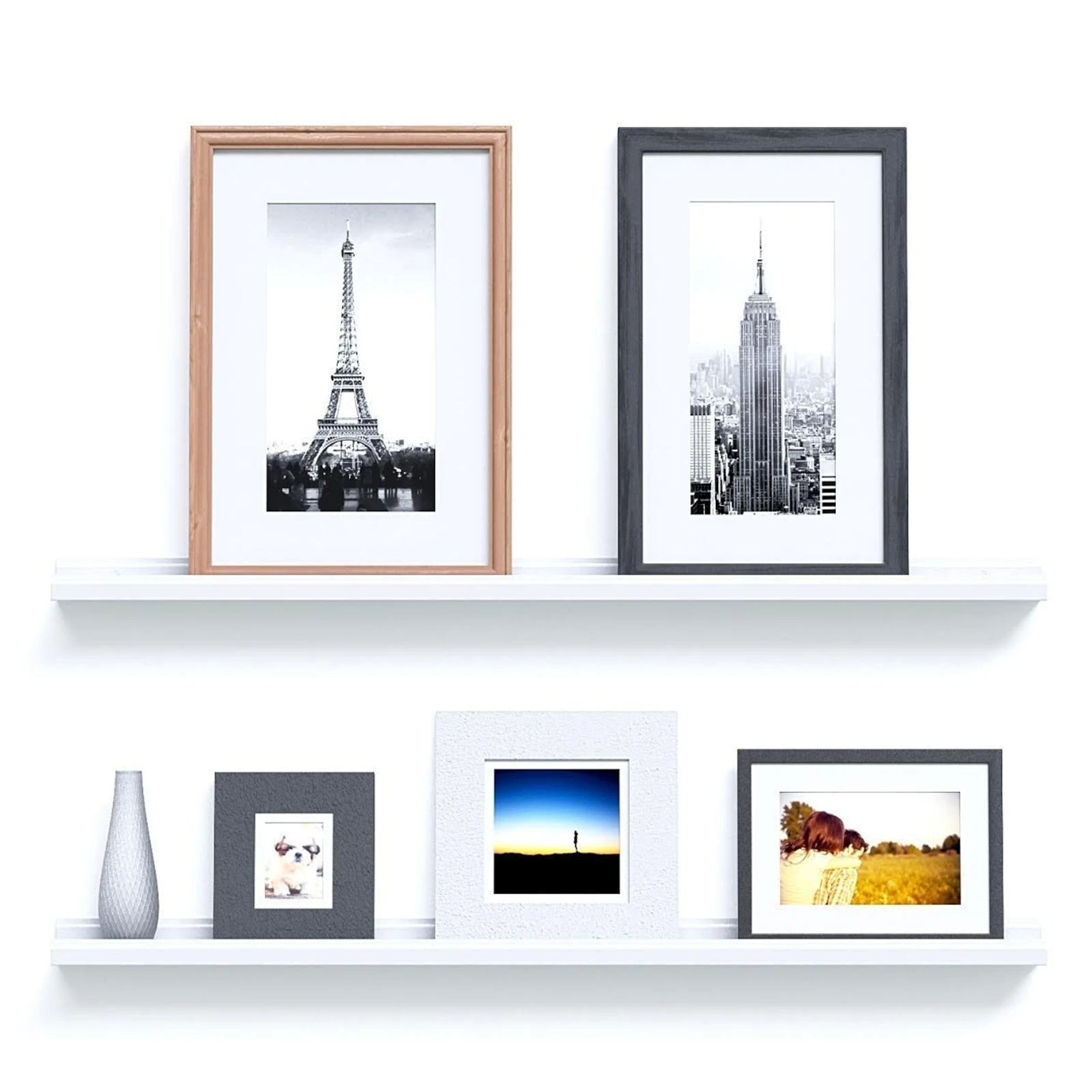 

​46" Modern White Display Ledge Floating Picture Shelf Wall Mounted Storage Rack Organizers Home Room Decorations