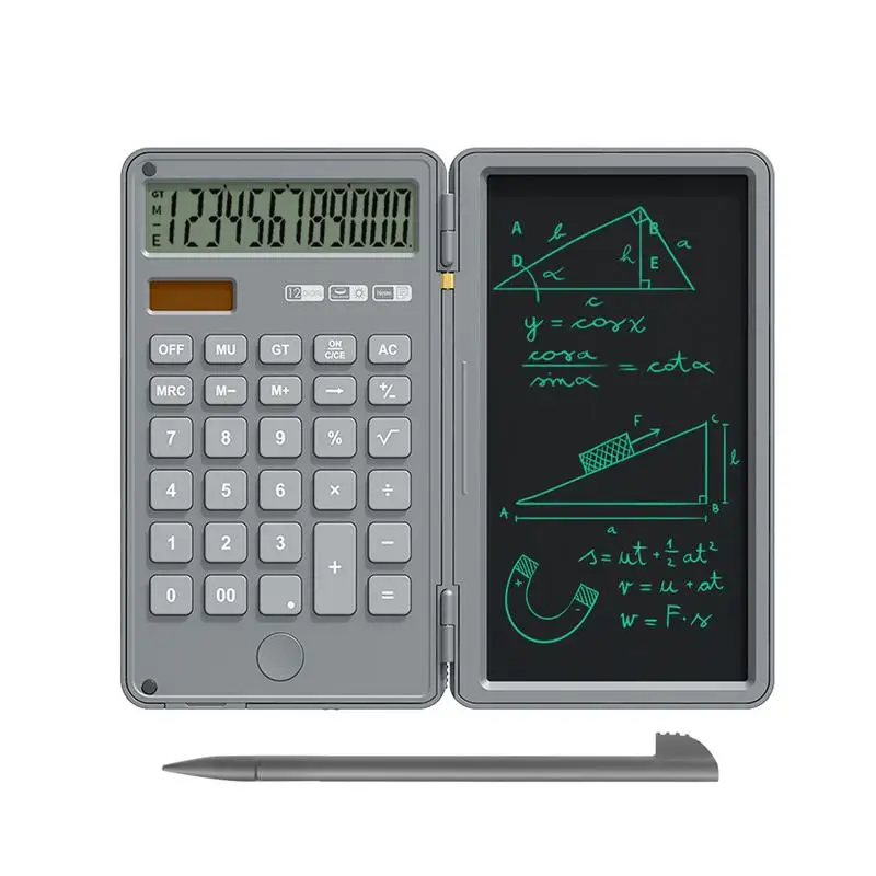 

Calculator & Writing Tablet Standard 12 Digits Desktop Calculators With LCD Display And Rechargeable Battery Repeated Writing