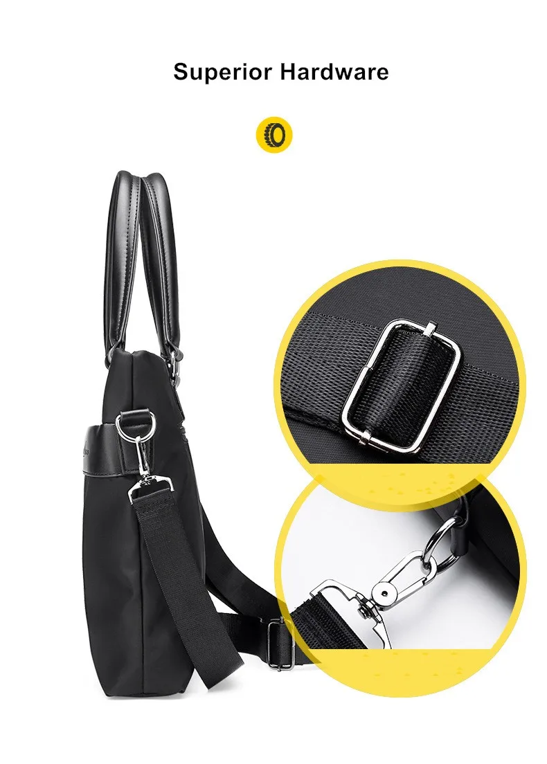 Business Handbag Leisure Laptop Bag Computer Fashion PU Document Case Men's Shoulder Briefcase Letter Print Logo