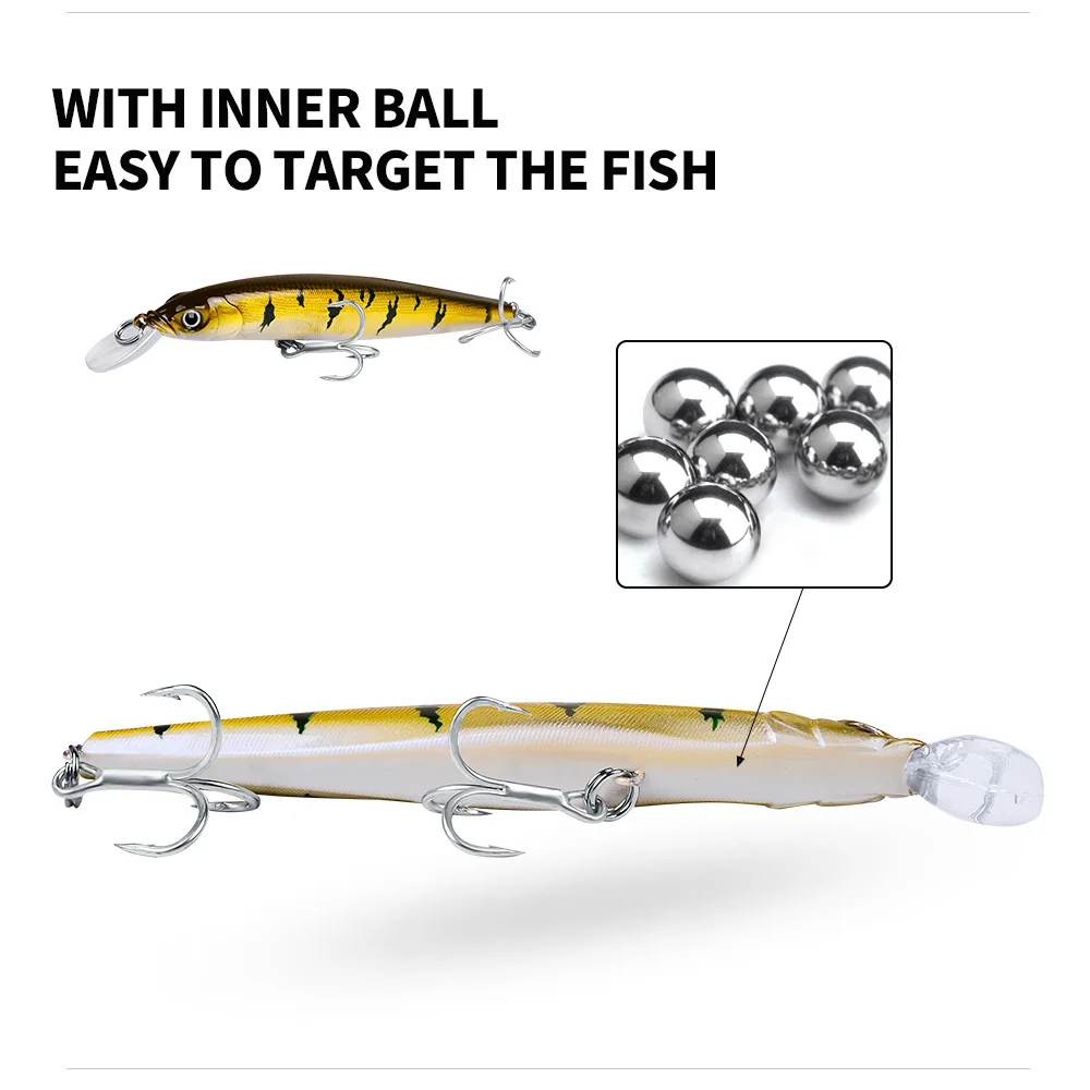 1Pcs Laser Fishing Minnow Bait 10.5g 11cm Sinking Crankbait Artificial Hard Bait Bass Bait Plastic Fish Fishing Tackle enlarge