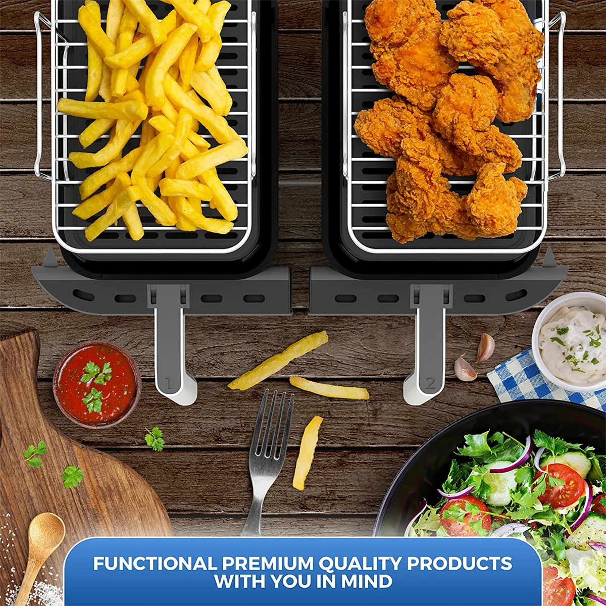 Air Fryer Grilling Rack Kitchen Accessory Airfryer Tool Stainless Steel Baking Tray Roasting Cooking Rack Air Fryers Accessories