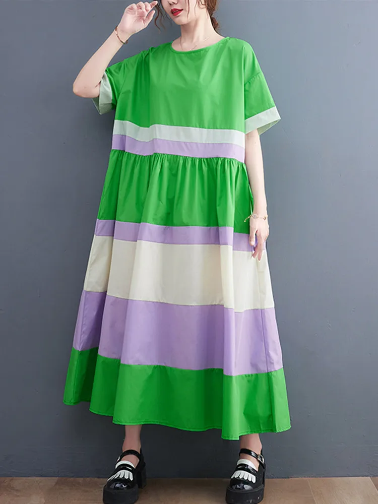 

Женское длинное платье из хлопка, свободное Повседневное платье большого размера в Корейском стиле, модель 2023 на лето, 2023